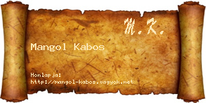 Mangol Kabos névjegykártya